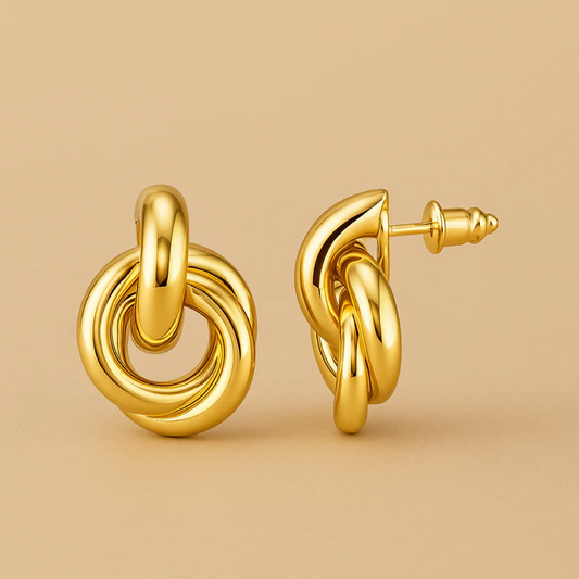 Orecchini a cerchio intrecciati in oro