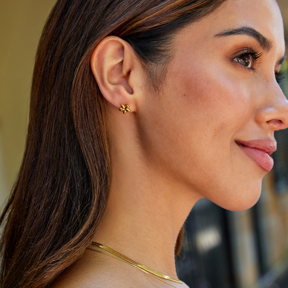 Orecchini a bottone con palloncino floreale