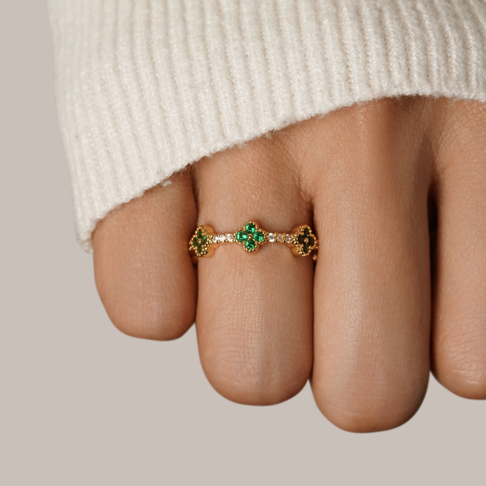 Anello di cristallo Lucky Clover