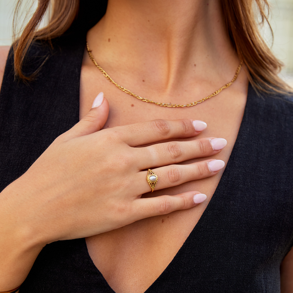 Royal - Anello con perla vintage