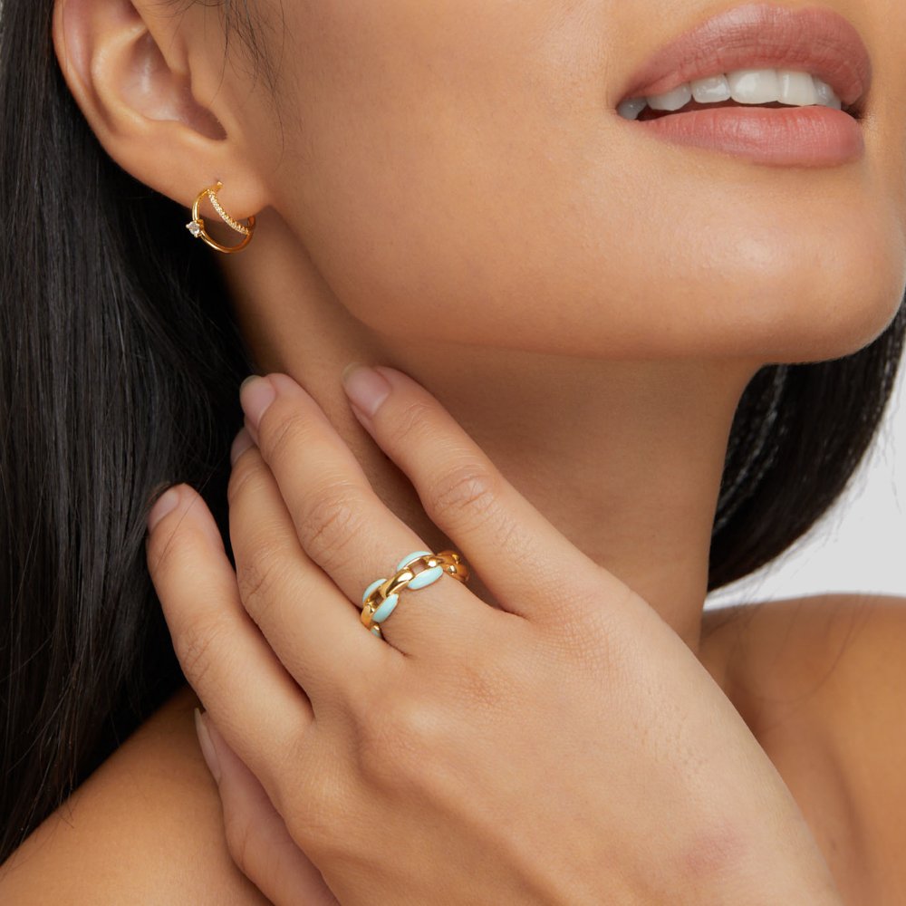 Anello a catena Blue Reya