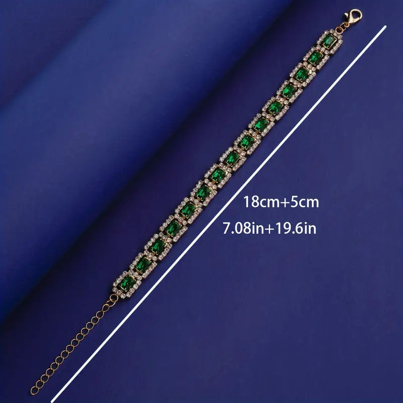 Bracciale in oro verde smeraldo