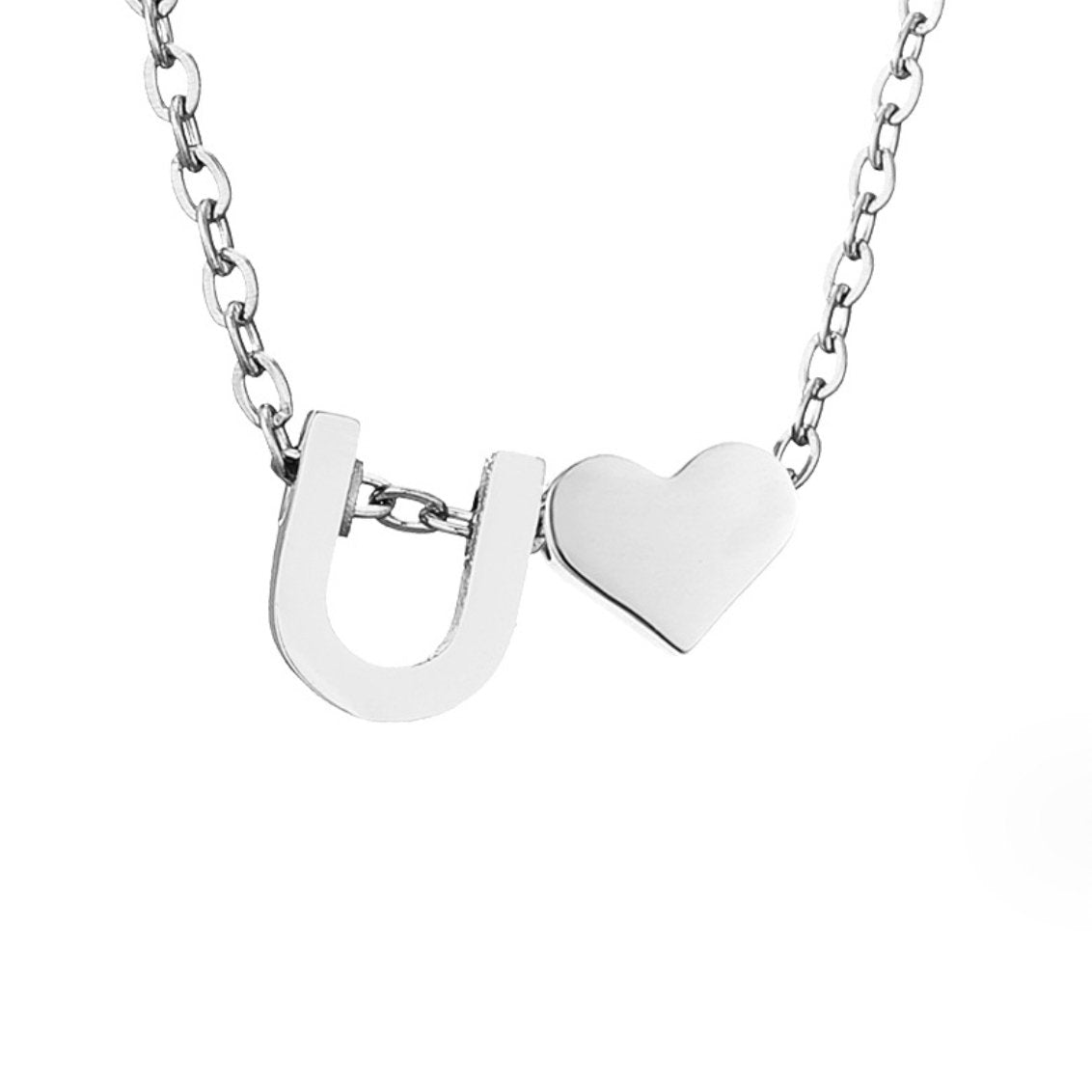 Collana in argento con scritta "Forever Love & Letter"