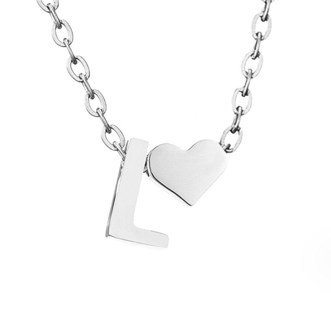 Collana in argento con scritta "Forever Love & Letter"
