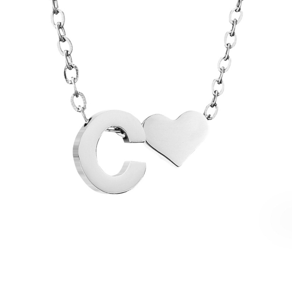 Collana in argento con scritta "Forever Love & Letter"