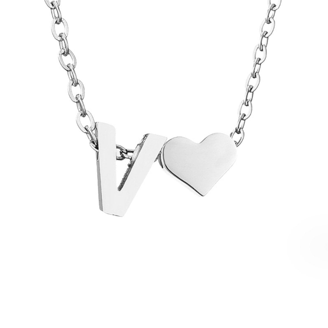 Collana in argento con scritta "Forever Love & Letter"