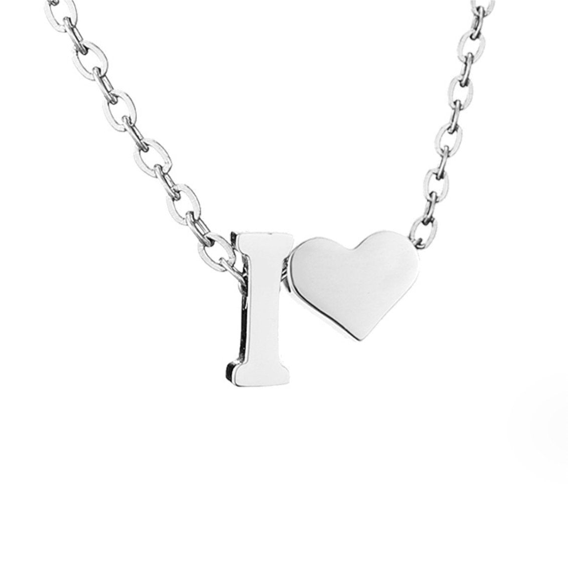 Collana in argento con scritta "Forever Love & Letter"
