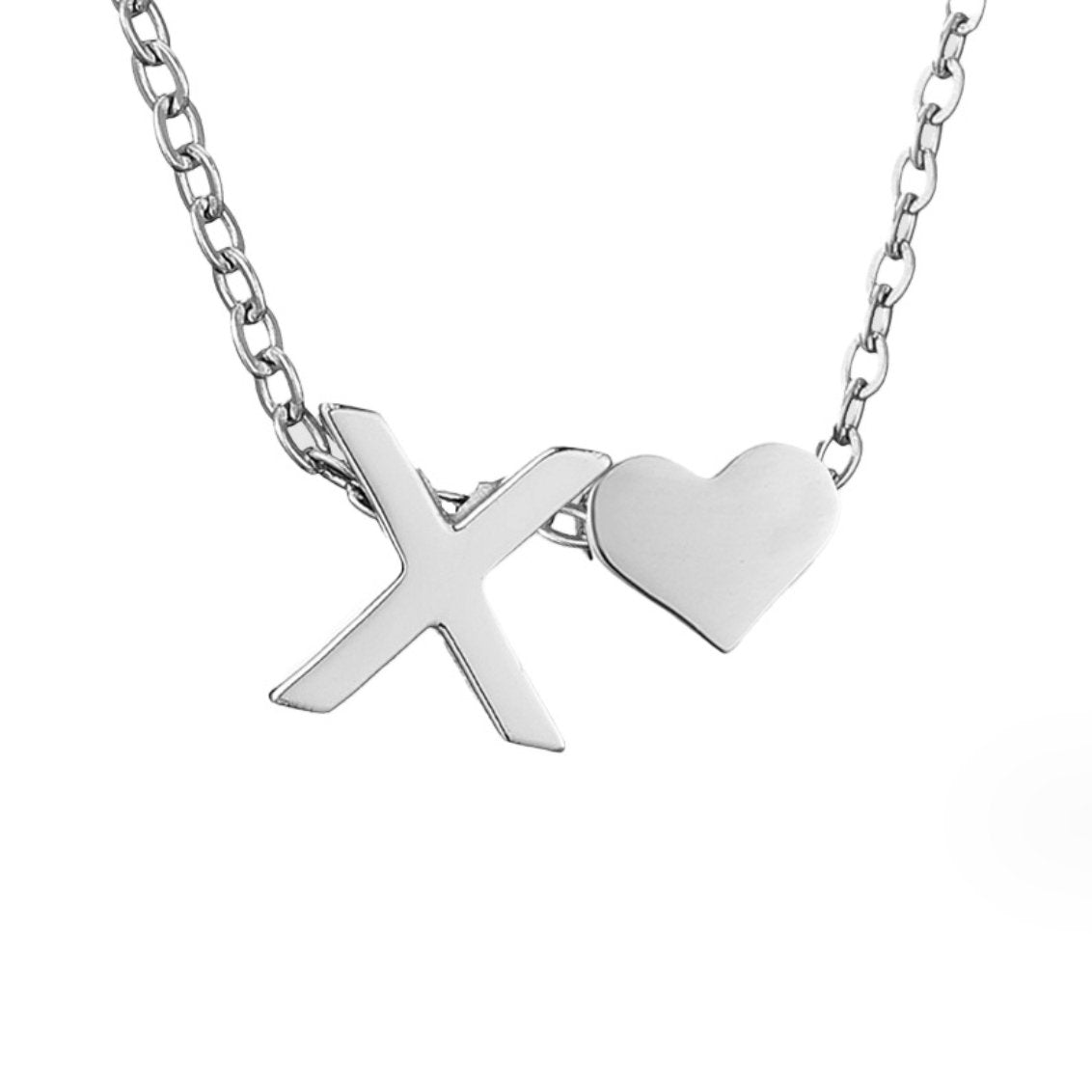 Collana in argento con scritta "Forever Love & Letter"