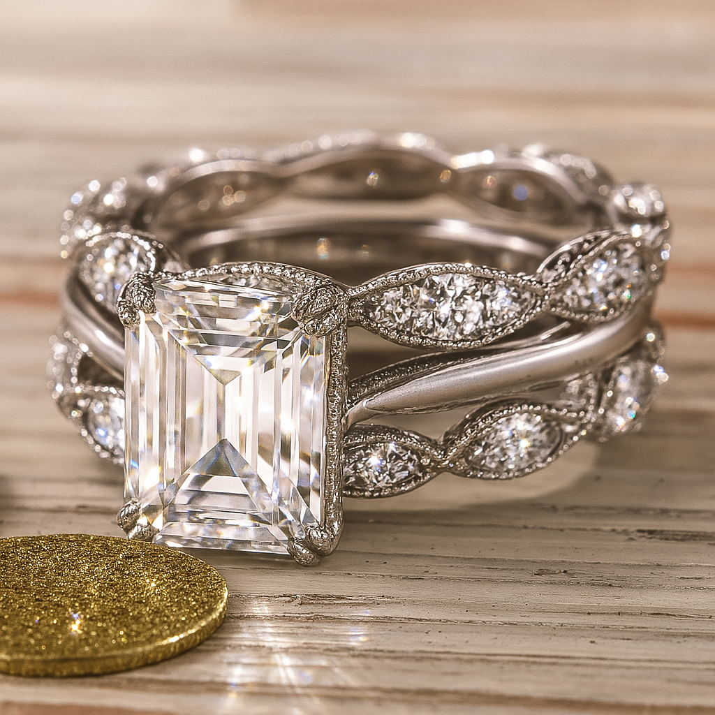 Anello vintage in argento brillante a strati