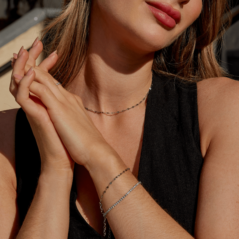 Collana con catena in argento Leila