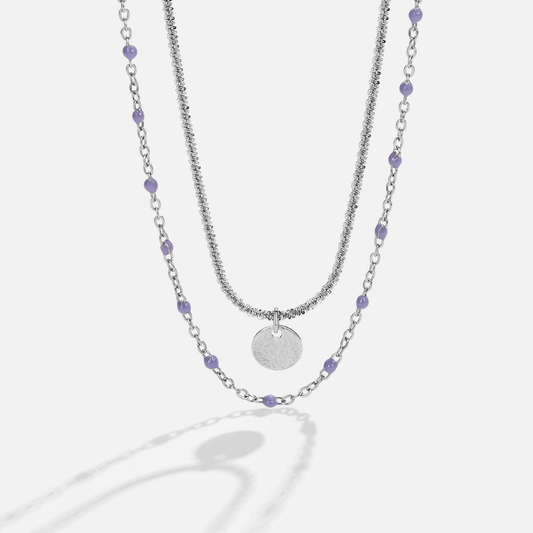 Collana di perline con monete d'argento a strati Lia
