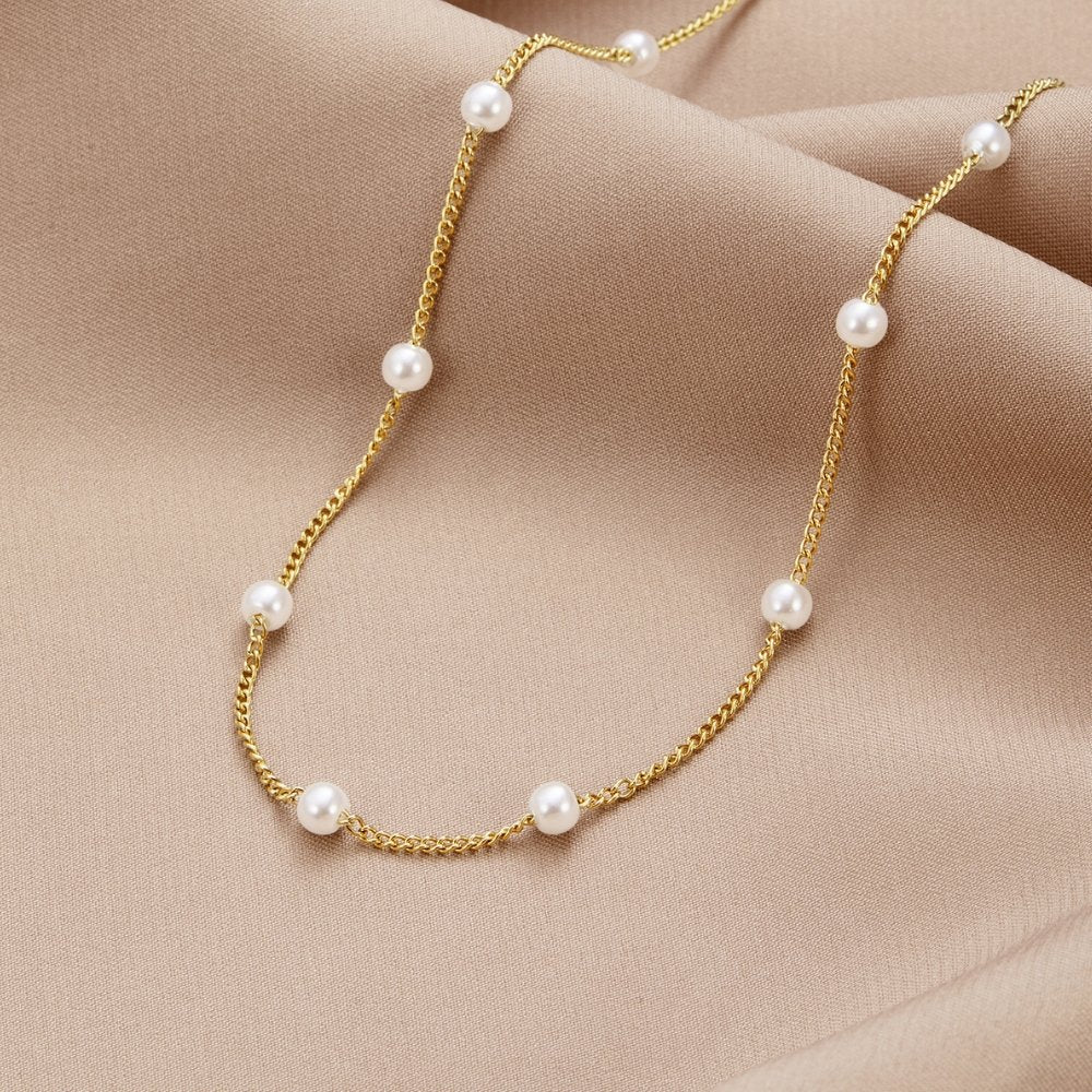 Collana di perle in oro puro