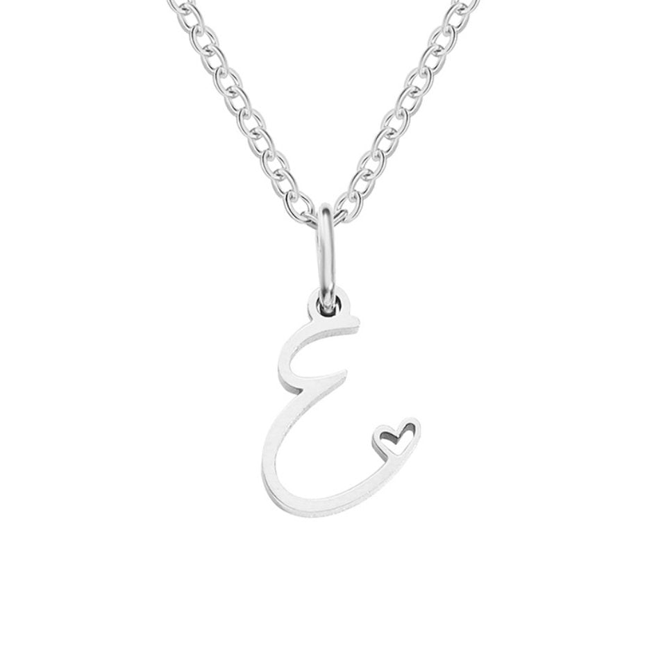 Collana con cuore e lettera in argento