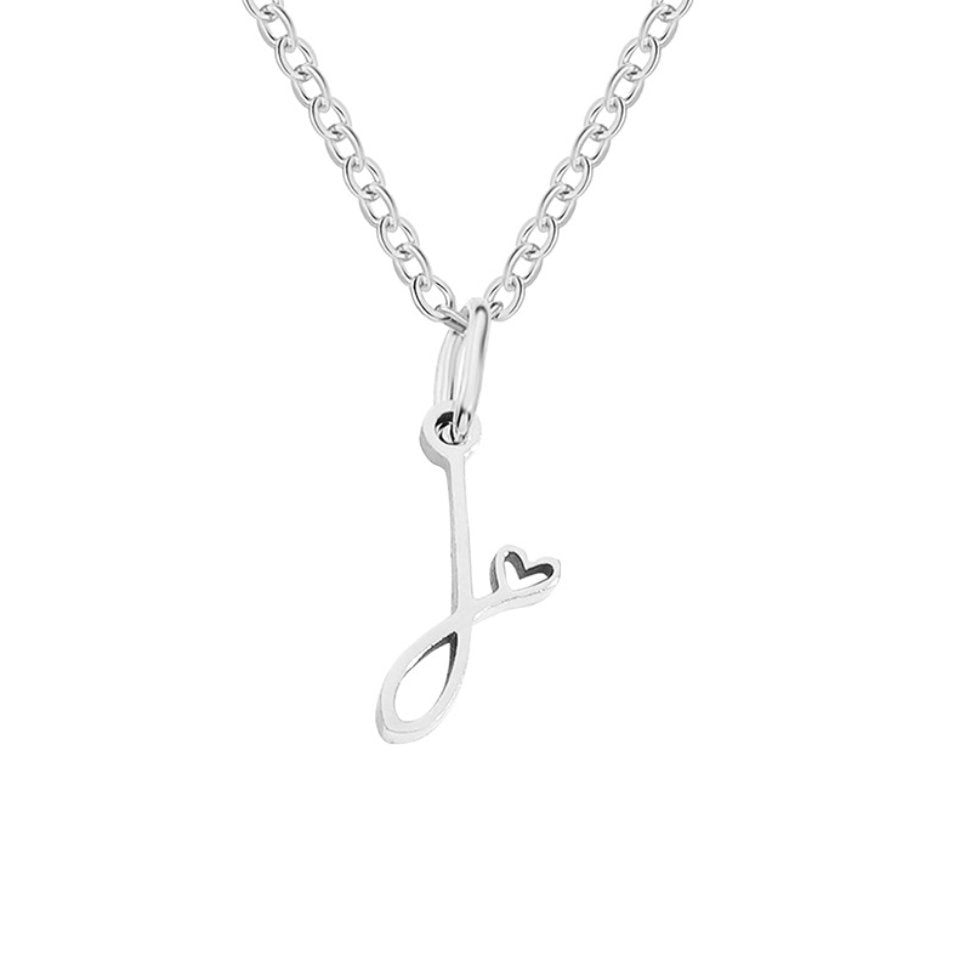 Collana con cuore e lettera in argento