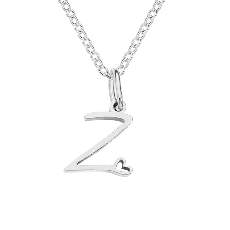 Collana con cuore e lettera in argento