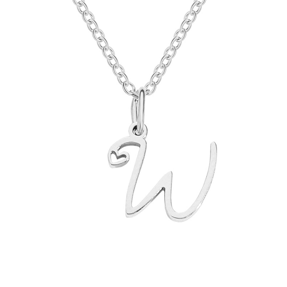 Collana con cuore e lettera in argento