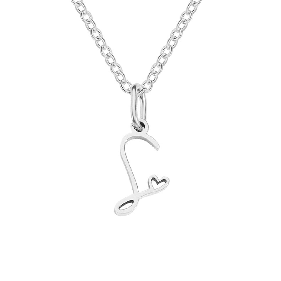 Collana con cuore e lettera in argento