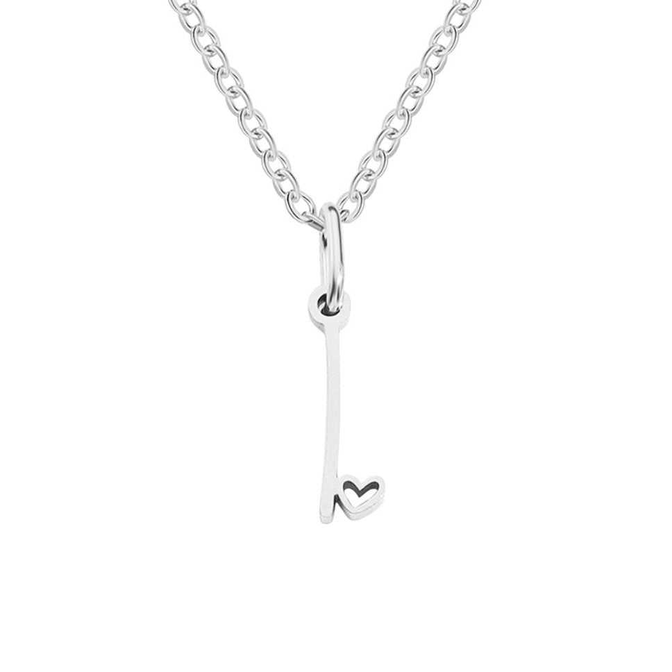 Collana con cuore e lettera in argento