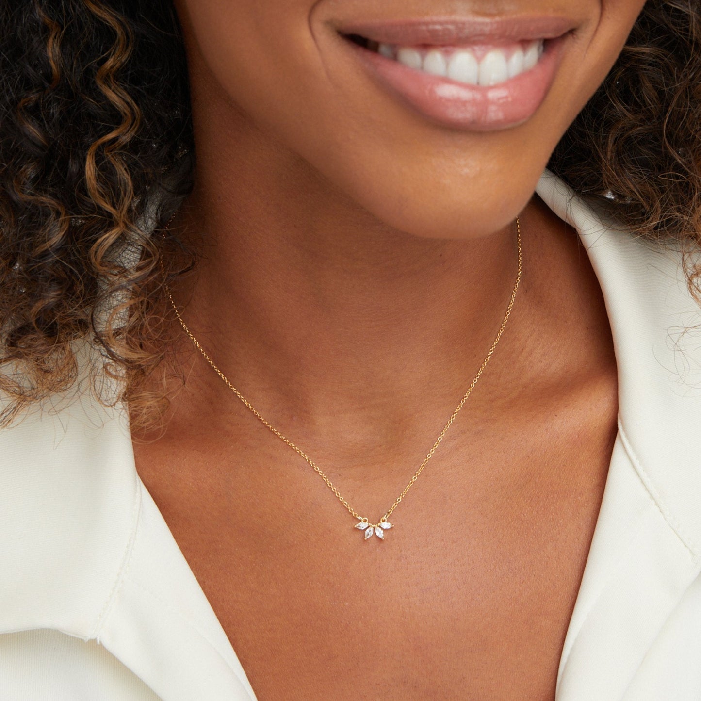 Collana con foglia di cristallo Omelia