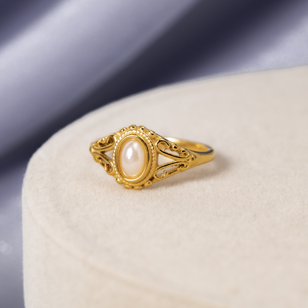 Royal - Anello con perla vintage