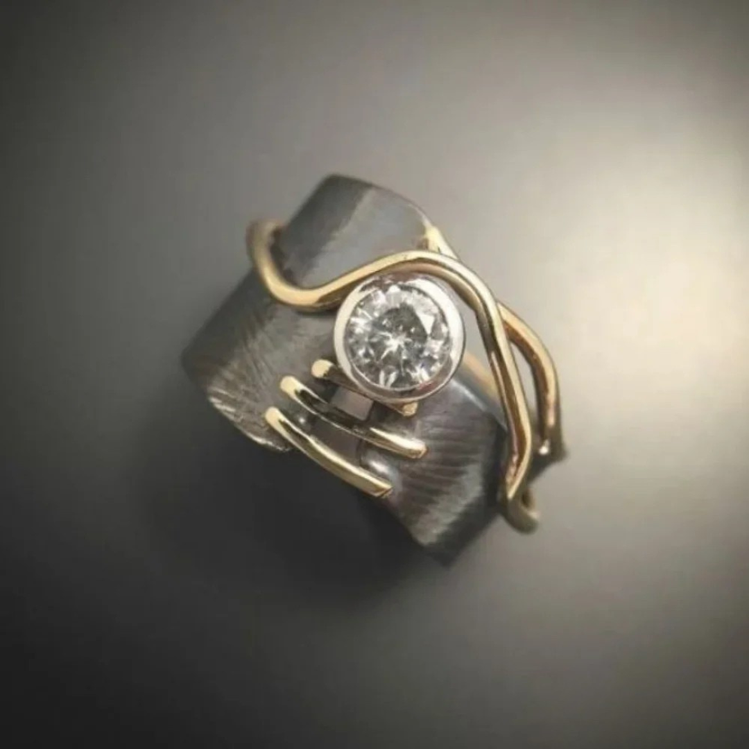 Deep - Anello vintage in argento brillante