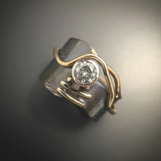 Deep - Anello vintage in argento brillante