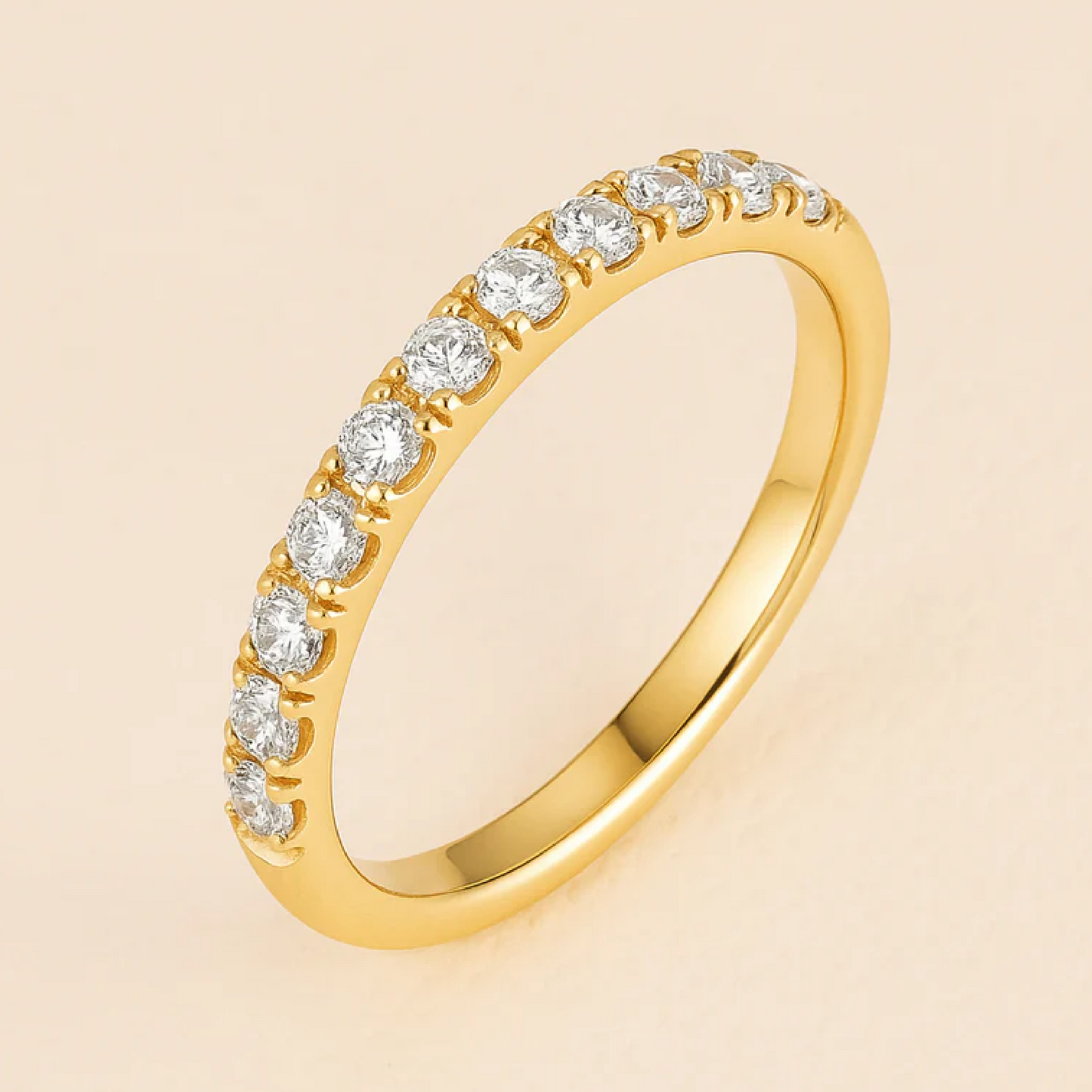 Anello dell'eternità in moissanite in oro