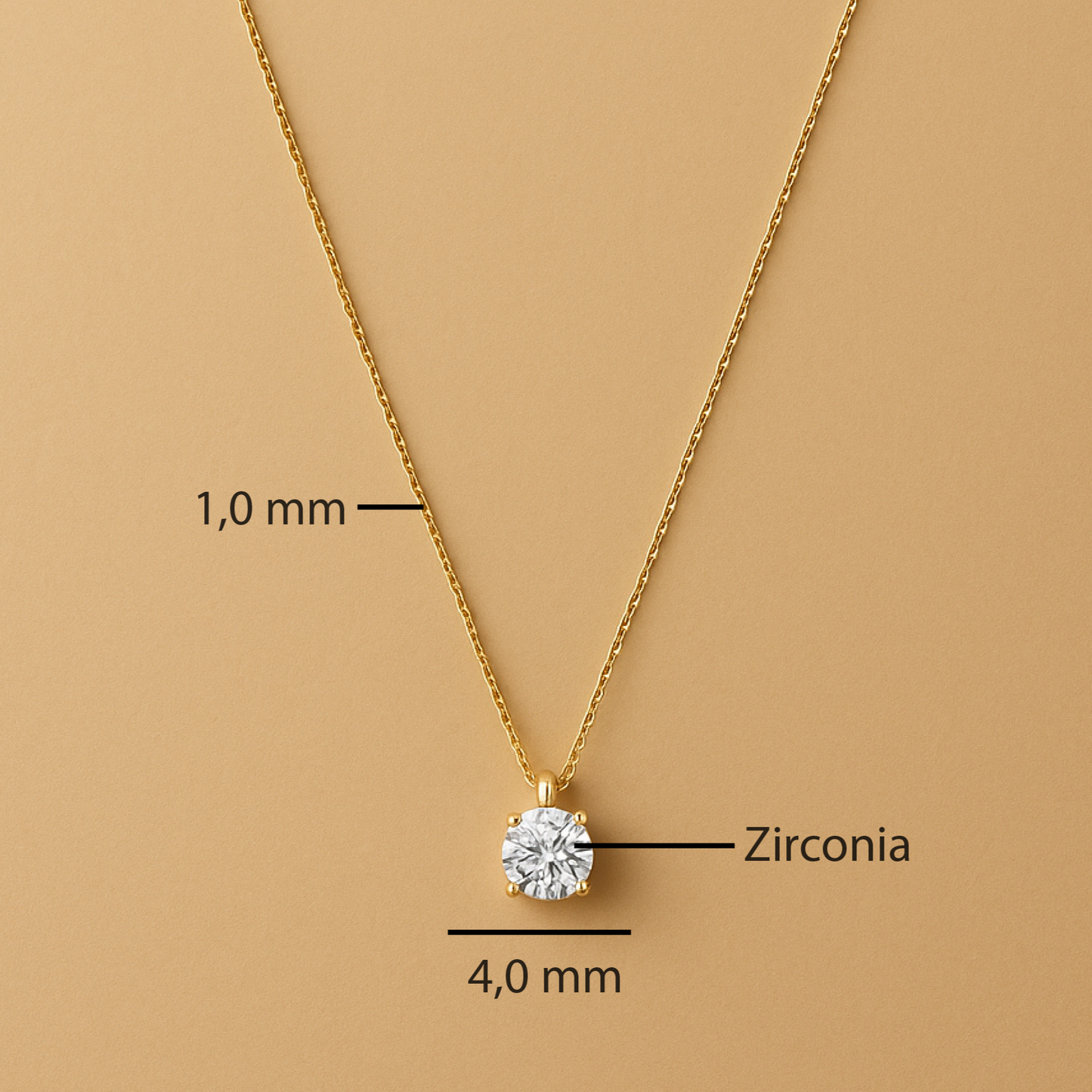 Collana con pendente Cléa Moissanite in oro