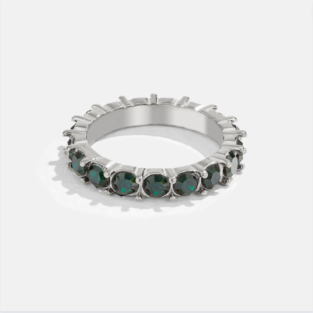 Anello in argento e cristallo Emerald Beauty