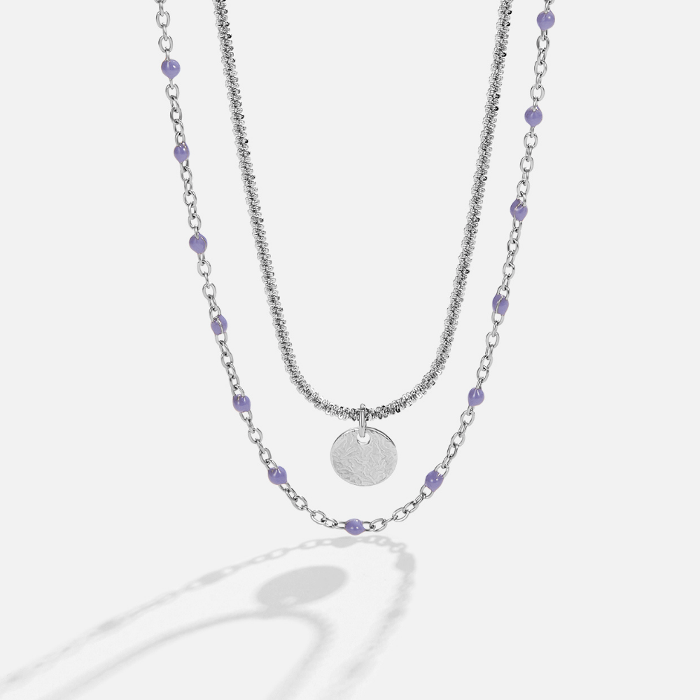Collana di perline con monete d'argento a strati Lia