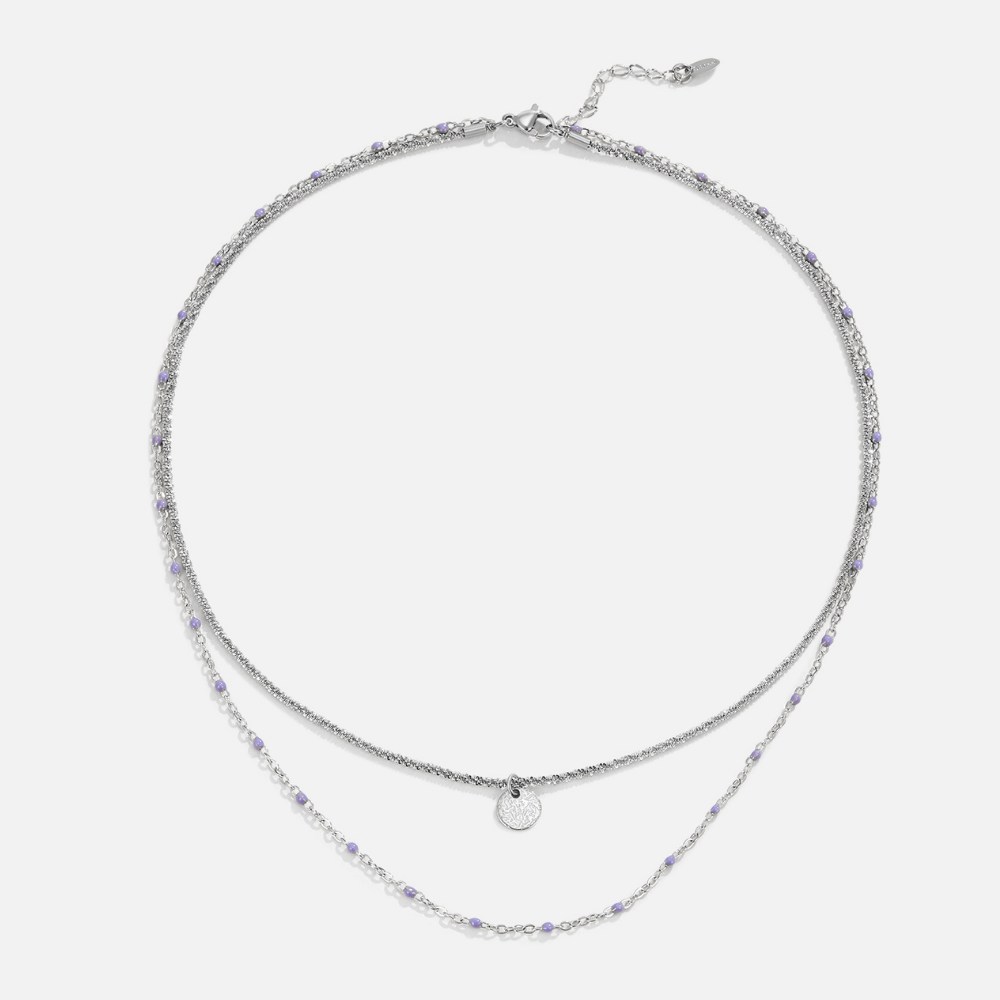 Collana di perline con monete d'argento a strati Lia