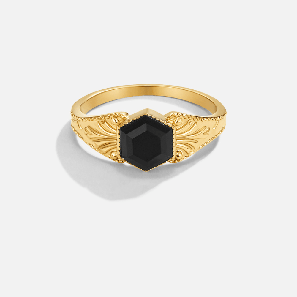 Anello in onice nero Phoenix